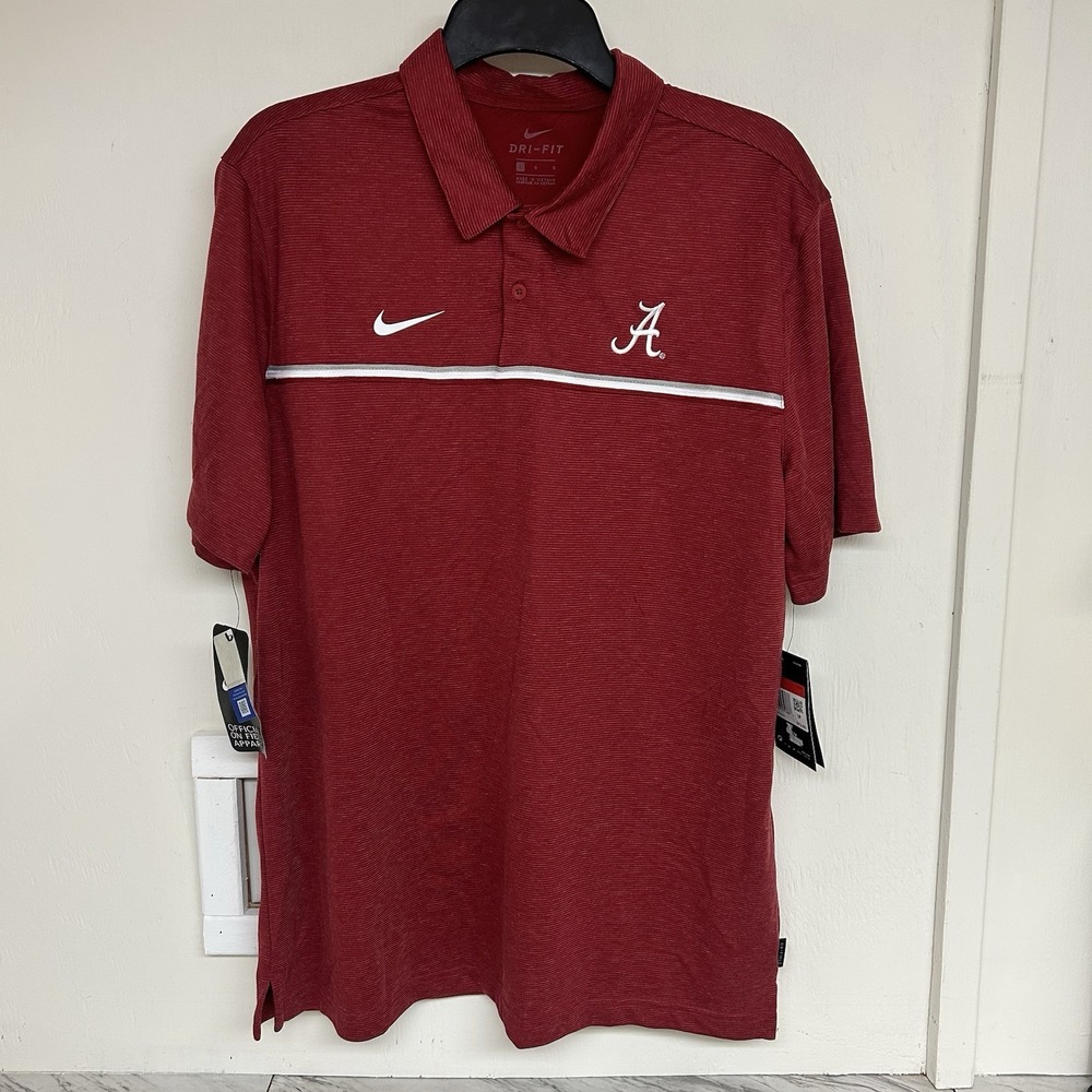 Nike Dri-FIT Alabama Crimson Tide Football Polo Shirt Men's L Maroon NWT